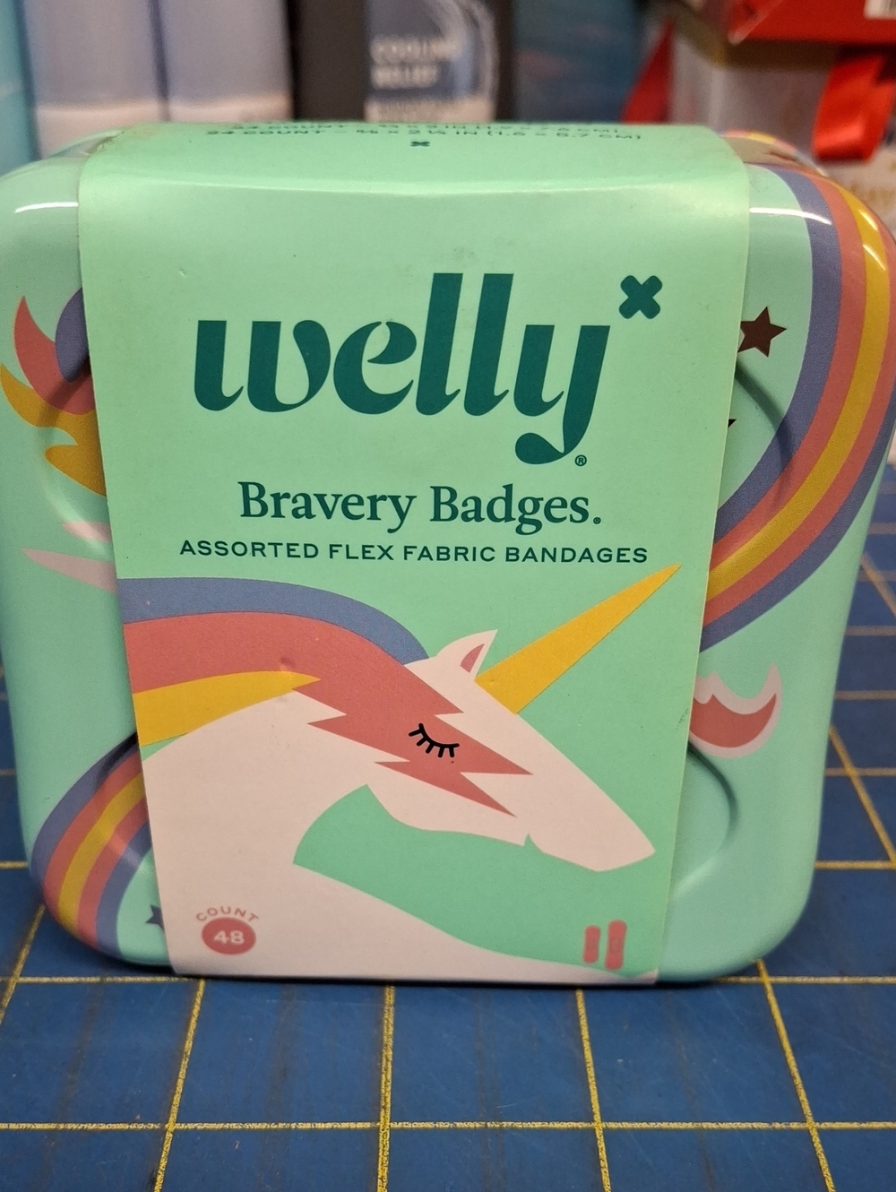 Welly Bravery Badges Unicorn Flex Fabric Bandages In New Tin Box